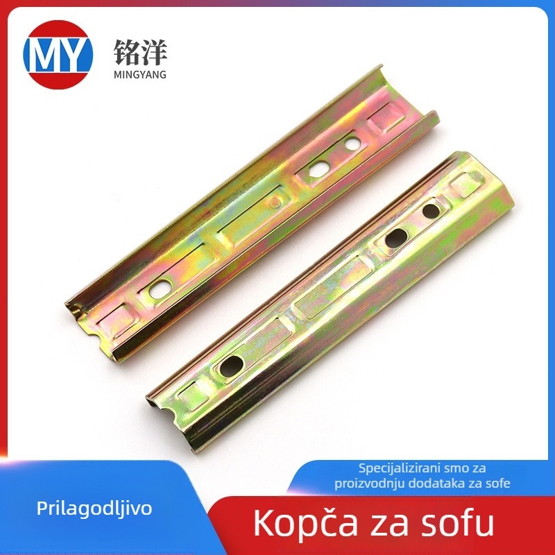 Kauč kopča s 18 bodova ravnog zatvarača, željezni hardver, model MY-04, premaz bijeli cink