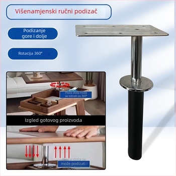 Višenamjenski bočni stol za kauč s vertikalnim dizanjem i rotirajućom pločom od 360° — okvir za podizanje i metalni dijelovi