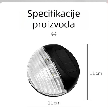 Solarna vanjska zidna svjetiljka, polukružnog oblika, vodootporna, IP44, LED, dimenzije 11×11 cm