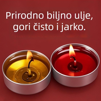 Ghee svijeće, 4-satno trajanje sagorijevanja, 100 komada, za festivale, hramske ponude i kućnu upotrebu