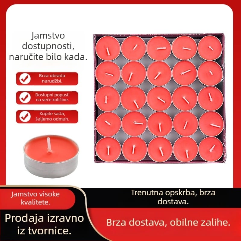 Ghee svijeće, 4-satno trajanje sagorijevanja, 100 komada, za festivale, hramske ponude i kućnu upotrebu