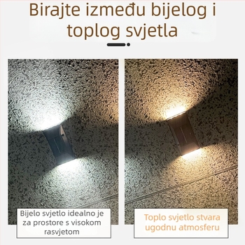 Solarna LED zidna svjetiljka s osvjetljenjem gore-dolje za vanjsku upotrebu u dvorištu i vrtu, sa senzorom pokreta