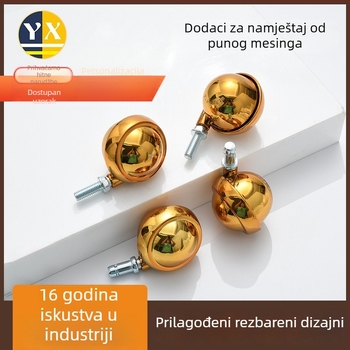Europski stil, čisto bakreni kotačići za namještaj, mobilni i univerzalni, dodaci za namještaj, prilagođeni kotači za namještaj