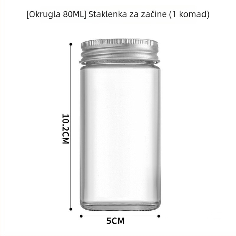 Set od 12 staklenih posuda za začine 100 ml s bambusnim poklopcem, nordijskog stila