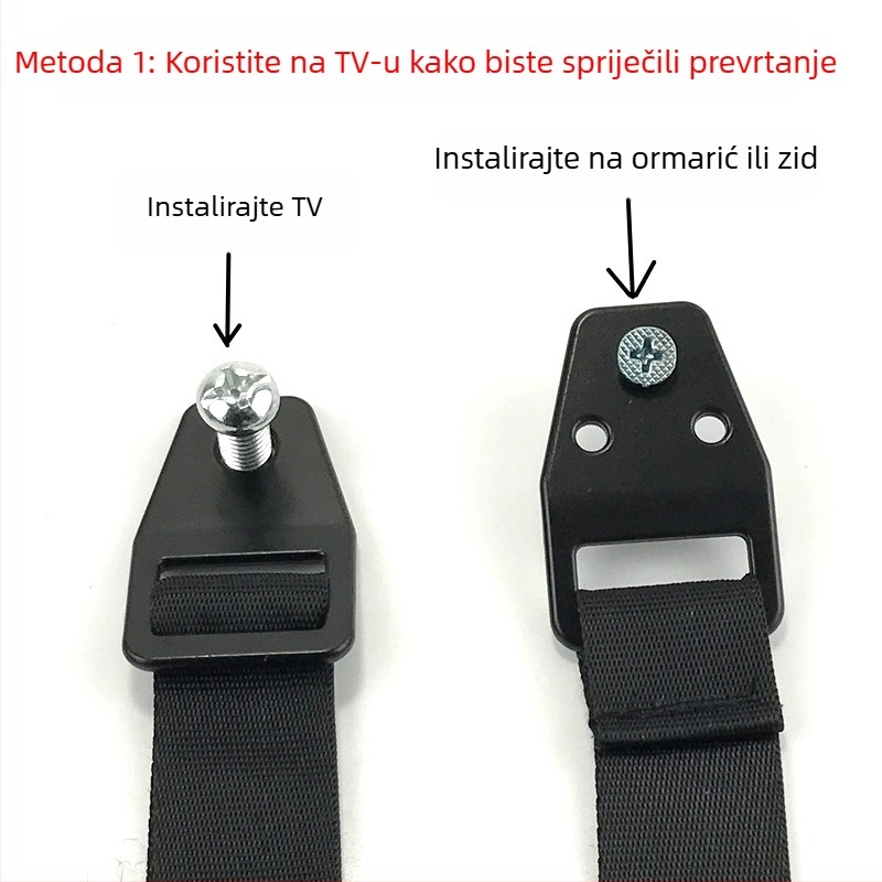 Pojas protiv prevrtanja namještaja za TV ormariće i police – dječja sigurnost