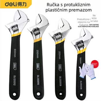 Deli industrijski univerzalni podesivi ključ, kućna upotreba, višefunkcionalni, s velikim otvorom, za kupaonicu