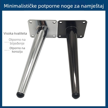 Chromirane konične metalne noge namještaja – moderni minimalistički dizajn za sofu, konferencijski stol, TV ormar i noćni ormarić