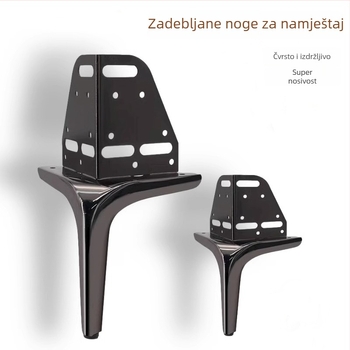 Metalne noge namještaja, ojačane, s šestero otvora u kutnom nosaču, za okvir kreveta i sofe