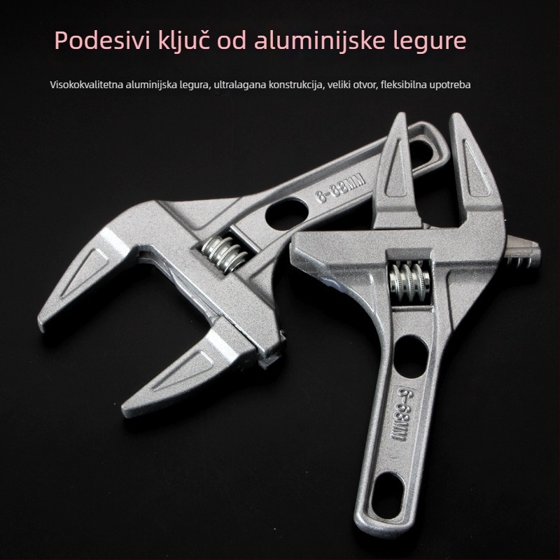 Prilagodljivi kupaonski ključ sa širokom čeljusti – višenamjenski alat za slavine i umivaonik