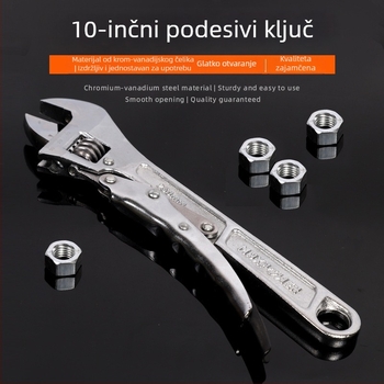 10-inčni podesivi ključ sa skalom, velikim otvorom, višenamjenski za popravke automobila i kupaonice, industrijske klase