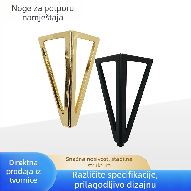 Kauč noga s pravokutnim otvorom od metala – nehrđajući čelik, moderan minimalistički dizajn s protukliznom bazom