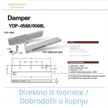 Kotač za garderobna klizna vrata s hidraulskim amortizerom – dvostruko tlumenje, tih vodilni kotač