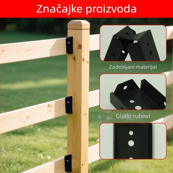 Trojkutni spojnik za ogradu palube od karbonskog čelika, crna metalna šina za vanjski namještaj, moderni minimalistički dizajn
