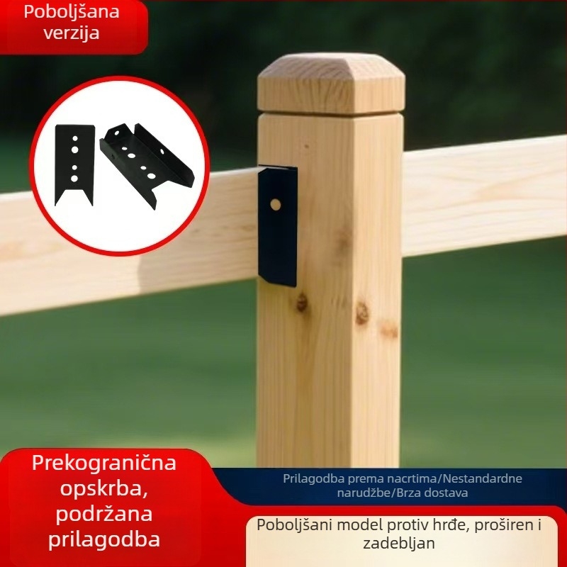 Trojkutni spojnik za ogradu palube od karbonskog čelika, crna metalna šina za vanjski namještaj, moderni minimalistički dizajn