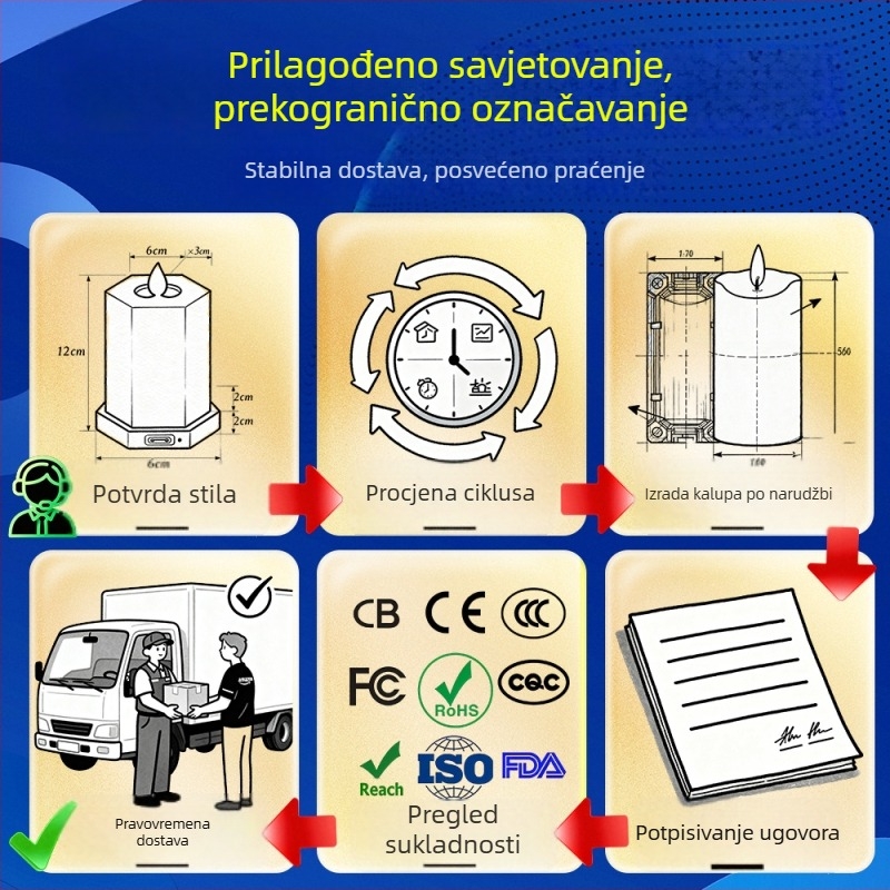 Lampa plamena s 10 tipkama - LED elektronička svijeća