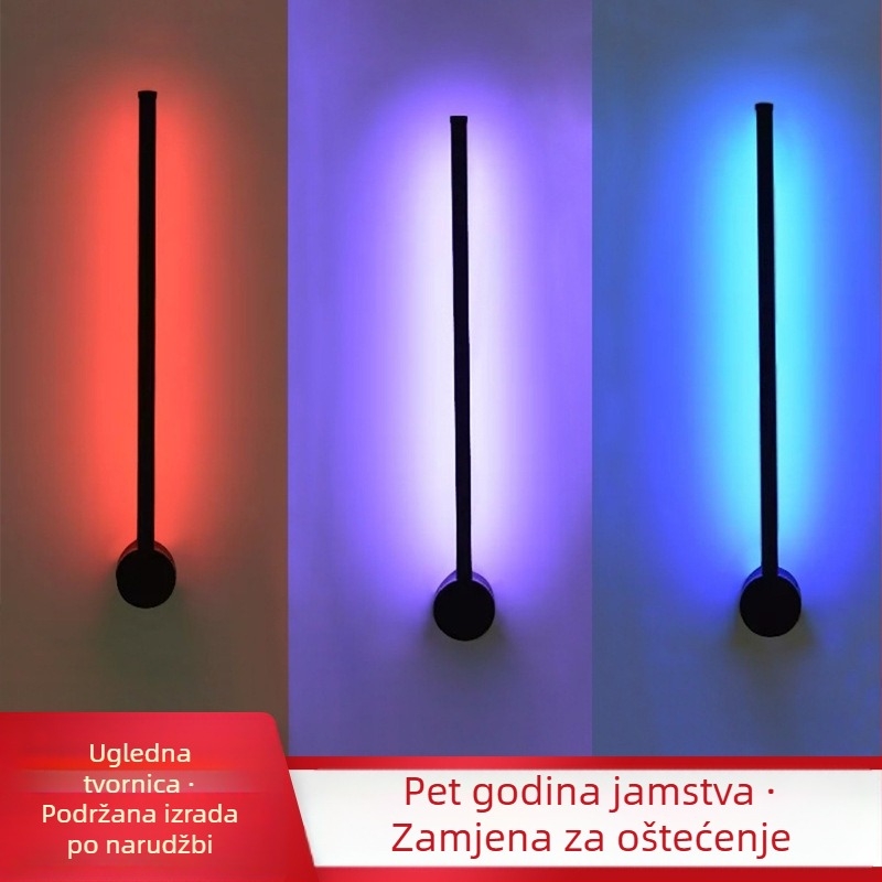 Nova RGB LED zidna lampa za dnevni boravak i spavaću sobu, minimalistički dugačak linearni dizajn