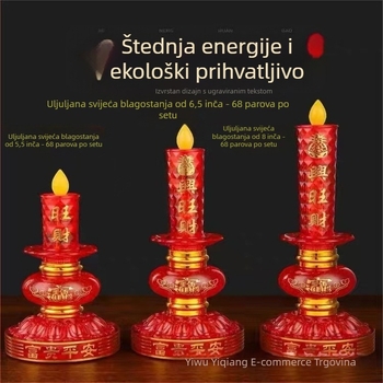 LED svijećna lampica s napajanjem na struju; Bog bogatstva i Buddha; ljuljačka stolna svjetiljka