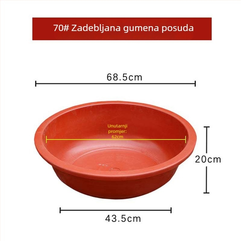 Velika plastična posuda – crvena, s debelim dnom, za kućnu upotrebu – za odrasle i djecu