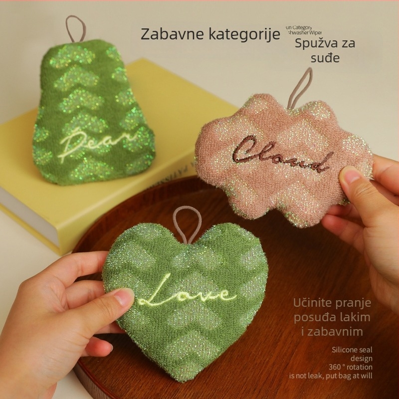 Debljana dvostruka spužva za pranje posuđa, nježno čišćenje posuda, uklanja mrlje, ne upija masnoću, izdržljiva, biljna vlakna, 30 g