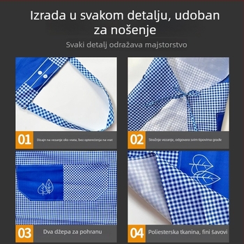 Poliesterska pregača bez rukava za odrasle, unisex, s otisnutim logom, crtani karirani dizajn, jedna veličina.
