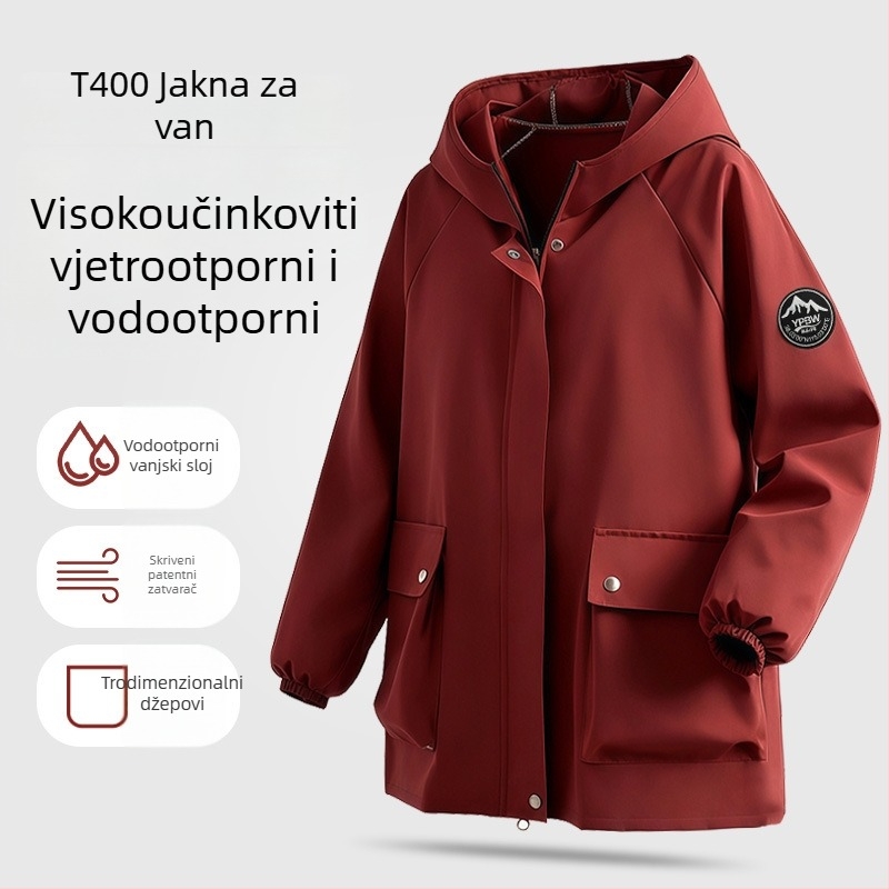 Vodootporna pregača s kapuljom i dugim rukavima za rad na otvorenom i u kućnoj kuhinji