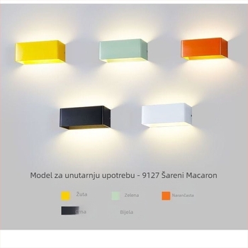 LED zidna svjetiljka s gore-dolje osvjetljenjem, kvadratna COB zidna lampa za stepenice, hodnik, hotel, uz krevet
