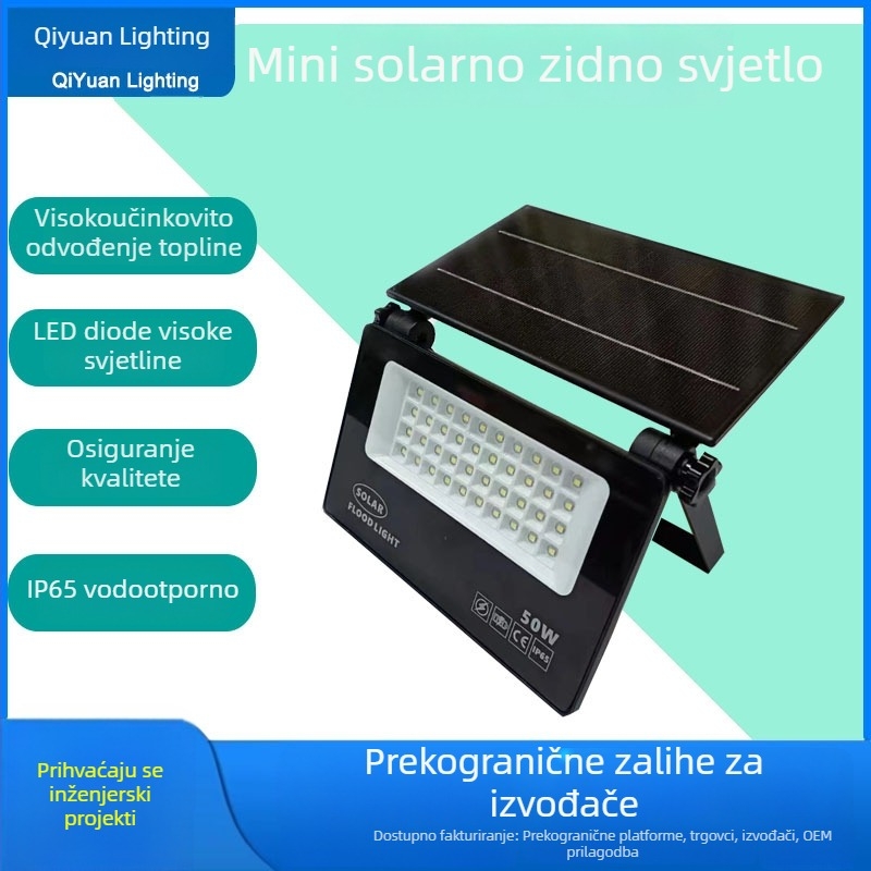 Vanjska solarna zidna svjetiljka, izuzetno jaka i vodootporna, namijenjena ruralnim građevinskim projektima