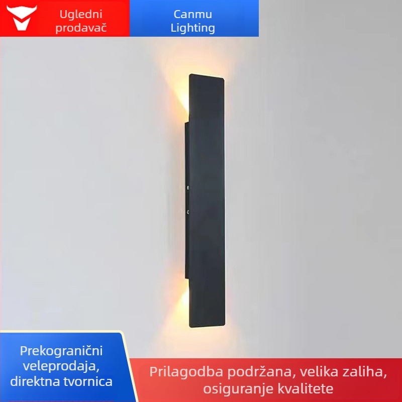 Duga linijska zidna svjetiljka, moderni minimalistički stil, svjetlo gore-dolje, za hodnik i dnevni boravak