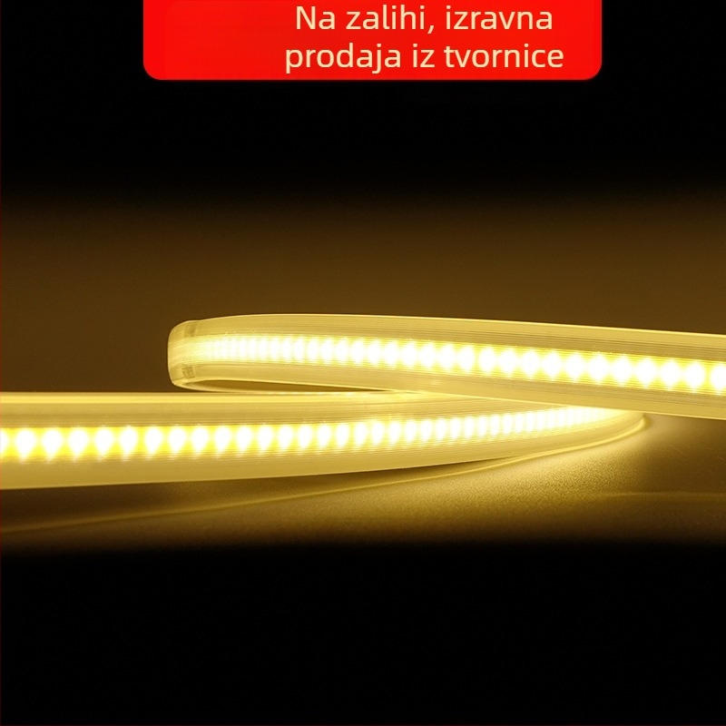 12W COB LED traka, vodootporna, 110–220V, osvjetljenje visokog napona za vanjsku reklamu i ugradnju na plafon