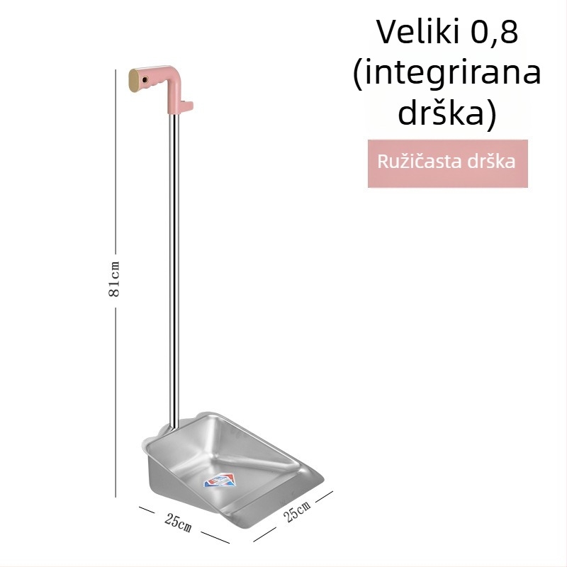 Lopatica za prašinu od nehrđajućeg čelika, jednojdijelni dizajn, 0,8 mm debljine, ne-magnetična, patentiran dizajn za kućnu upotrebu
