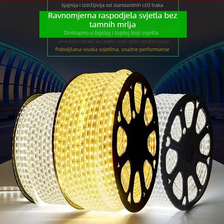 LED traka za strop dnevnog boravka, visokonaponska mekana svjetlost, ultra duga LED traka za stepenice, 220V
