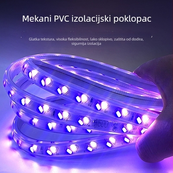 Trobojna LED traka, promjenjiva boja, regulacija svjetla, 220V, vodootporna, fleksibilna LED traka za dnevni boravak