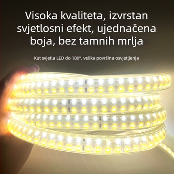 Trobojna LED traka, promjenjiva boja, regulacija svjetla, 220V, vodootporna, fleksibilna LED traka za dnevni boravak