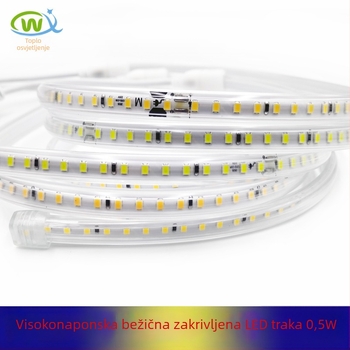 Ažurirana LED traka 2835, 220V, vodootporna, bez žica, anti-sulfur, ljubičasti lukovni površinski svjetlo, visoka svjetlost