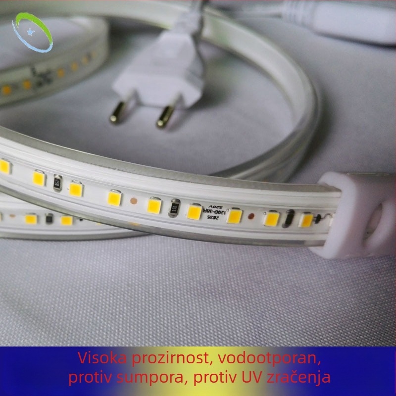 Ažurirana LED traka 2835, 220V, vodootporna, bez žica, anti-sulfur, ljubičasti lukovni površinski svjetlo, visoka svjetlost