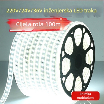 LED trak 220V, vodootporan za vanjsku upotrebu; pogodan za tunele i inženjerske projekte; niskonaponske verzije 36V/24V; ambijentalno rasvjetno osvjetljenje za dnevni boravak na plafonu.