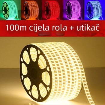 LED trak 220V, vodootporan za vanjsku upotrebu; pogodan za tunele i inženjerske projekte; niskonaponske verzije 36V/24V; ambijentalno rasvjetno osvjetljenje za dnevni boravak na plafonu.