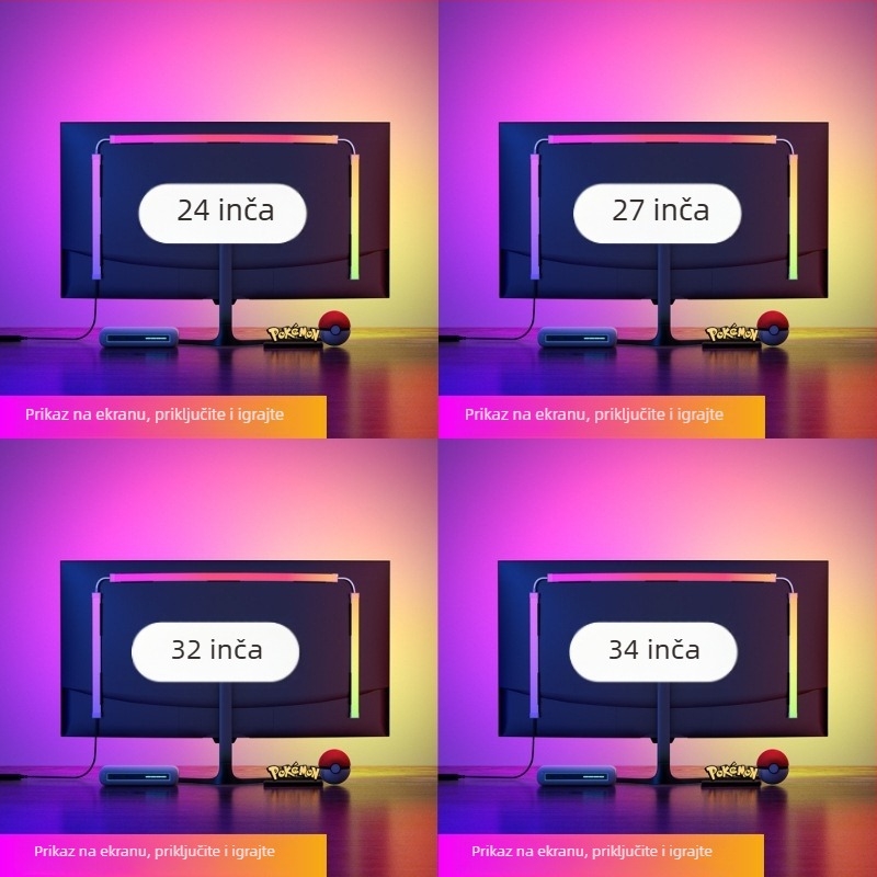 RGB ambijentalno svjetlo za monitor uz sinkronizaciju zaslona i promjenu boje za gaming PC