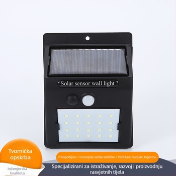 20 LED solarni zidni senzor svjetiljka, vanjska noćna rasvjeta za stazu i vrt