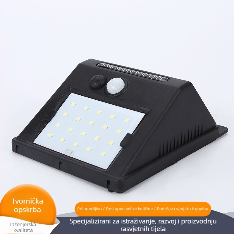 20 LED solarni zidni senzor svjetiljka, vanjska noćna rasvjeta za stazu i vrt