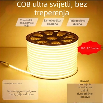 COB LED trak za vanjsku upotrebu, vodootporan 220V, fleksibilan, 320/420 LED, kut svjetla 180°, bezstupanjsko dimiranje, inteligentno upravljanje, CRI 90