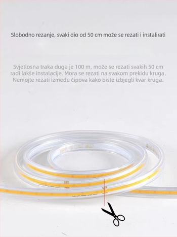 COB LED trak za vanjsku upotrebu, vodootporan 220V, fleksibilan, 320/420 LED, kut svjetla 180°, bezstupanjsko dimiranje, inteligentno upravljanje, CRI 90