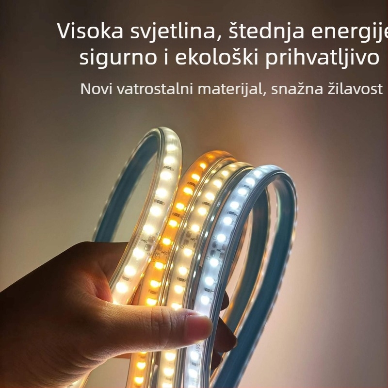 LED trak 220V visokog napona, rezanje svakih 10 cm, vanjska vodootporna svjetleća traka za ugradbeni kanal