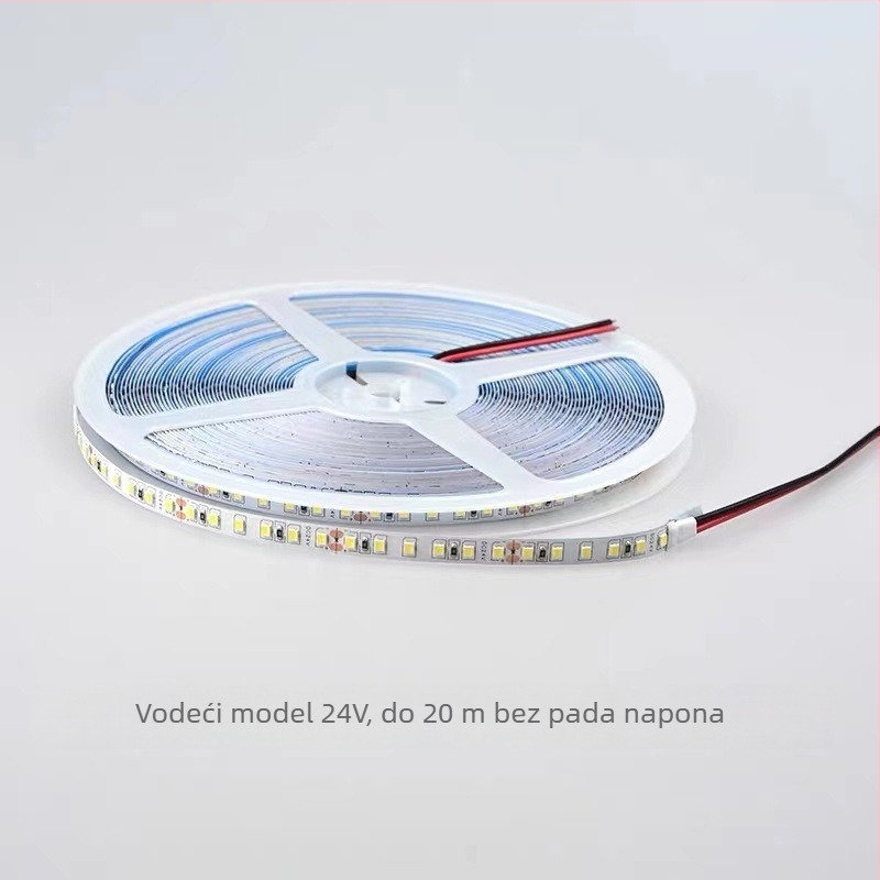 Niskonaponska LED traka, 12V/24V, SMD 120 LED, 8 mm linearna fleksibilna traka, kućna upotreba, daljinsko upravljanje