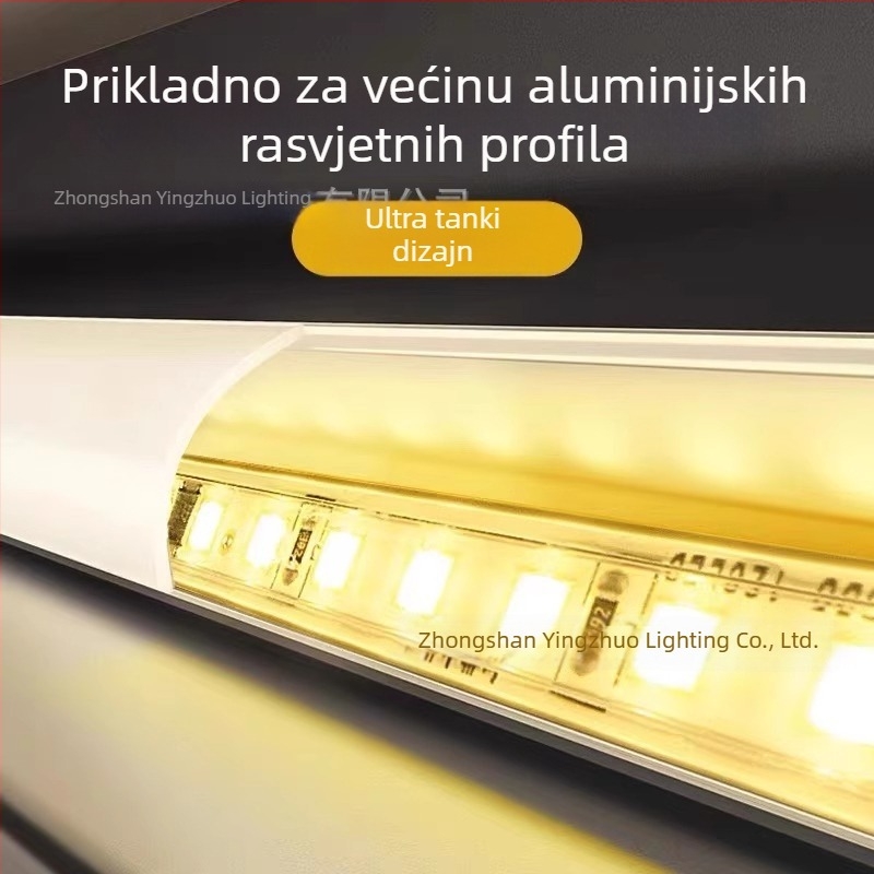 LED traka 220V, ultra-tanka samoljepiva s aluminijskim kanalom, unutarnja rasvjeta, rolna od 10 m, 2835/3535 LED, jednobojna, 11–20W