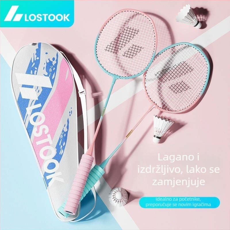 Set dvije badminton rakete s pjenastom drškom, izdržljive i elastične, za odrasle