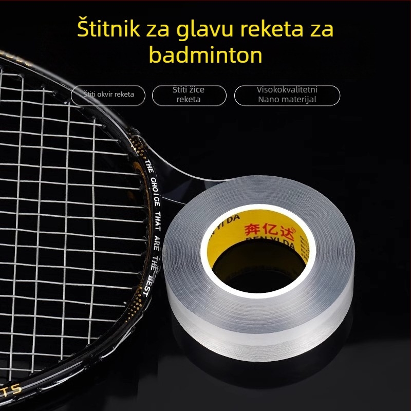 Prozirna zaštitna traka za okvir reketa za badminton – nevidljivi zaštitni rub, otpornost na ogrebotine, sprječava ljuskanje boje, bez tragova