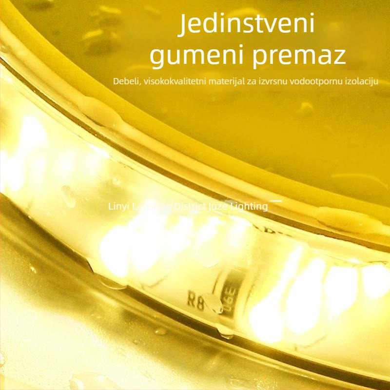 LED fleksibilna svjetlosna traka, 220V, vodootporna, topla bijela, dekoracija za strop i vanjsku upotrebu