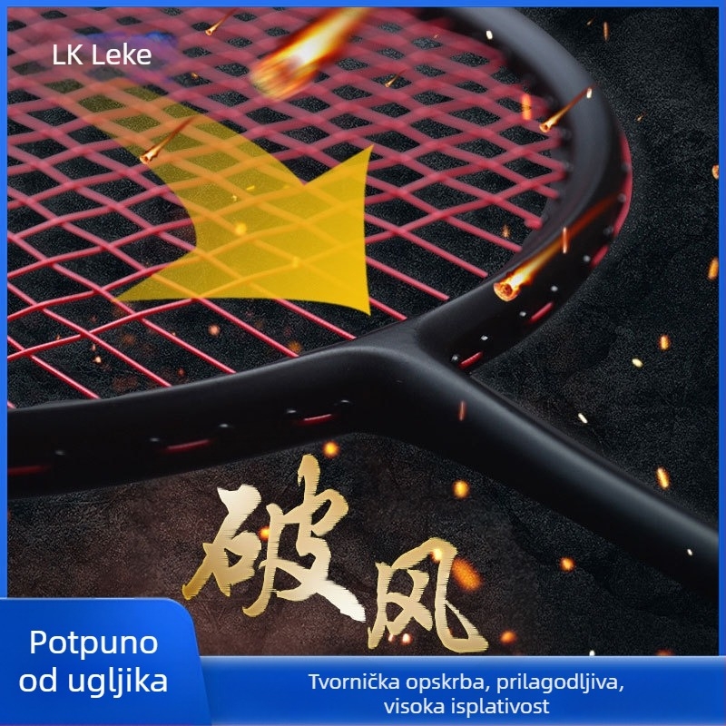 Leke ultralahka badminton raketa od karbonskih vlakana za profesionalni trening, za muškarce i žene
