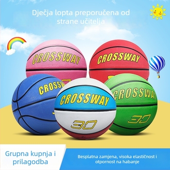 Crossway dječja gumena košarkaška lopta, plava, trening lopta za vrtić i osnovnu školu, veličina 45